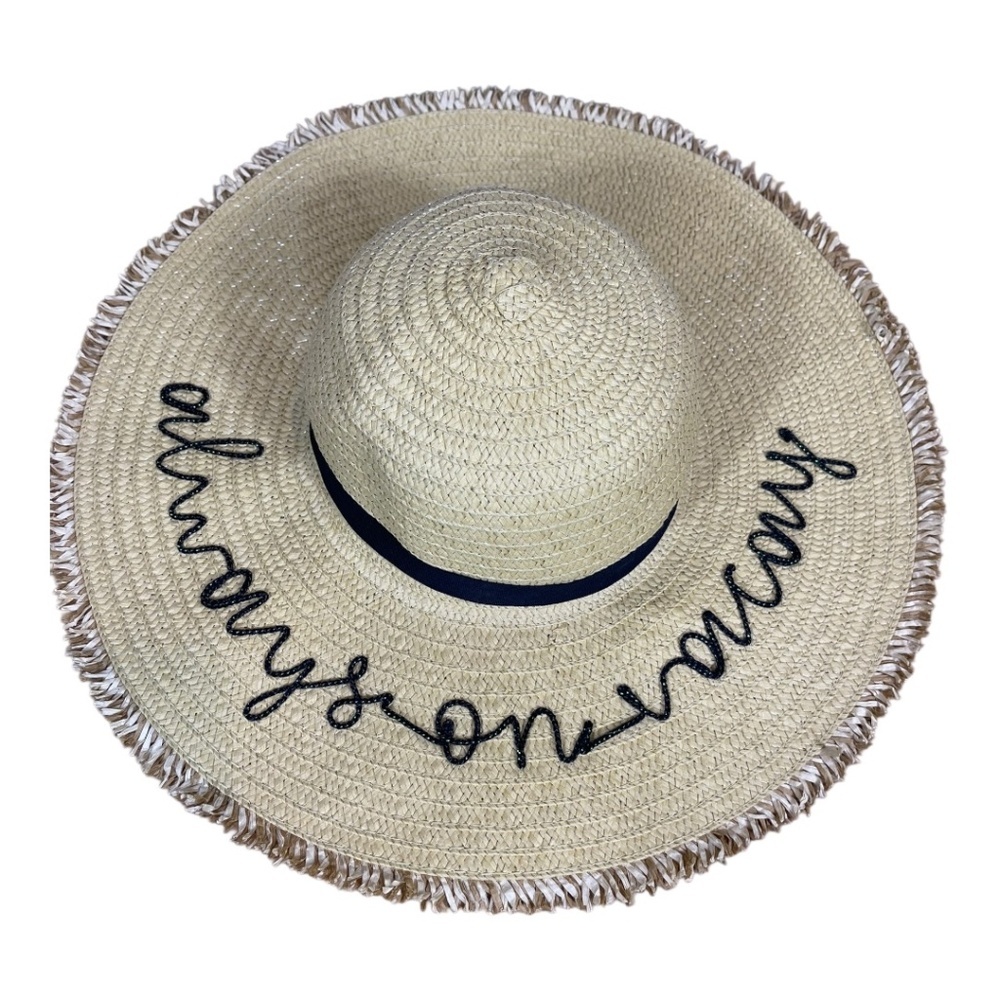 NWOT Always On Vacay Floppy Straw Hat O/S